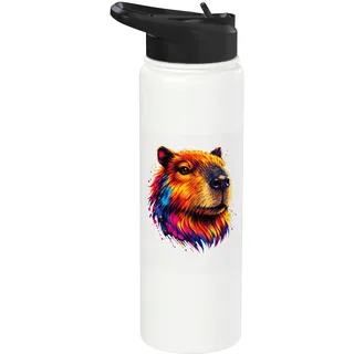 Süße Capybara-Pop-Art-Bunte Capybara-Liebe Stainless Steel Insulated Water Bottle