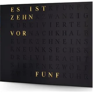 build-yours WordClock Jupiter 50 x 40 cm - Black Edition mit pulverbeschichteter Front und schwarzem Diffusor Infinity Edge Design - LED WortUhr mit App-Steuerung (IO Software, offlinefähig)
