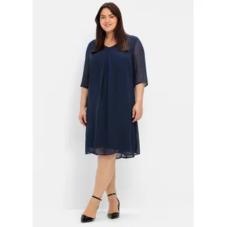 sheego Etuikleid Cocktailkleid Blau 50