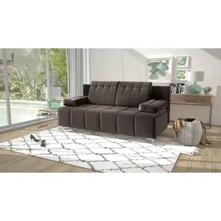 exxpo - sofa fashion 3-Sitzer EXXPO - SOFA FASHION "Sinus Schlafsofa, Dauerschläfer, Bettkasten, mit Federkernpolsterung", braun, B:202cm H:86cm T:103cm, Sofas, bequem, mit hochwertigem Funktionsbeschlag für mehr Komfort