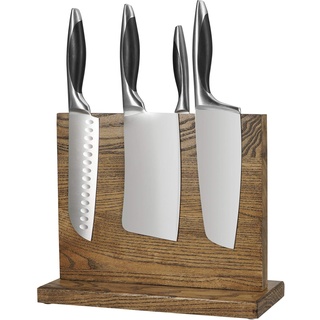 Messerblock Magnetisch Ohne Messer Bambus Holz Küchen Magnethalter Beidseitig Stark Magnetisch Messerbrett Messerblöcke