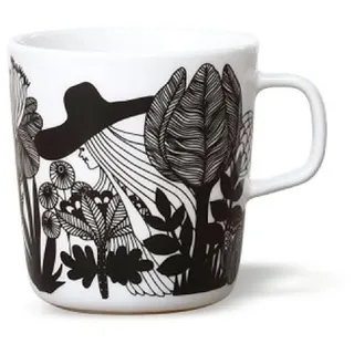Marimekko Tasse Becher Oiva Siirtolapuutarha Schwarz-Pink-Weiß (Groß)