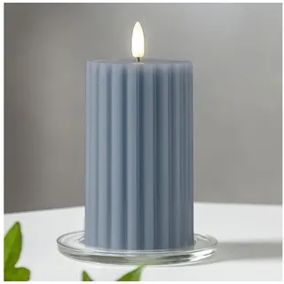 Star Trading Flamme Stripe LED Wachskerze 15 cm blau