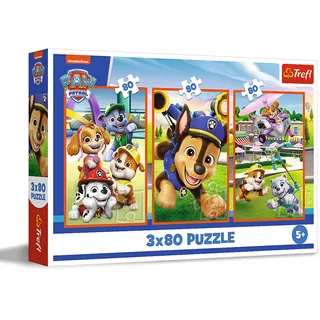 Trefl Paw Patrol Puzzles, 3x80 Teile,
