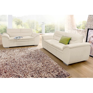 Polstergarnitur COTTA "Leandra" Sitzmöbel-Sets Gr. Luxus-Microfaser, beige Couchgarnitur Couchgarnituren Sets Sitzmöbel-Sets Set: bestehend aus 2,5- und 2-Sitzer