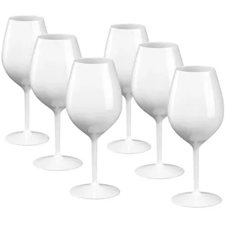 Doimoflair Rotweinglas DoimoFlair Weingläser aus Kunststoff bruchsicher Plastik 51 cl., 6-tlg. weiß
