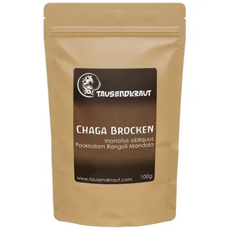 Chaga Brocken Mandala k.b.W. (100g) – Pookkalam Rangoli – Chaga Pilz aus Wildsammlung – Natürlich & unbehandelt von Tausendkraut