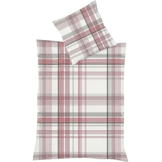 FLEURESSE Milano kariert Satin Rot 135 x 200 cm + 80 x 80 cm