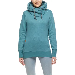 Ragwear GRIPY Bold Damen Frauen Kapuzenpulli,Kapuzenpullover,Hoodie,Stehkragen,Kapuze,warm,Seitentaschen,Regular Fit,Blau,M