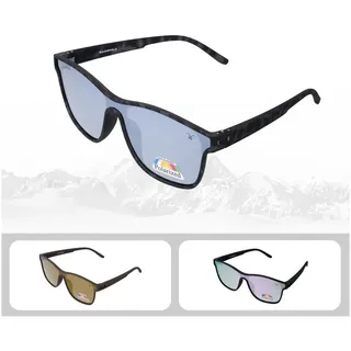 Gamswild Sonnenbrille UV400 GAMSSTYLE Modebrille Cat-Eye TR90 / polarisierte Gläser Unisex Modell WM3032 in braun, grau und silber-grau grau|silberfarben