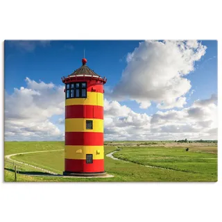 Wandbild ARTLAND "Pilsumer Leuchtturm in Ostfriesland", rot (farbe bild(er): farbig), B:90cm H:60cm, Bilder, als Alubild, Leinwandbild, Poster, Wandaufkleber in verschied. Größen