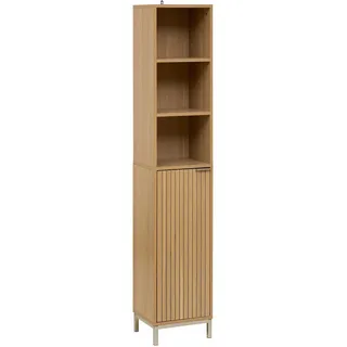 5five simply smart Badezimmerschrank, Braun, Holzwerkstoff, 28x168x33 cm, Badezimmer, Badezimmerregale, Badregale