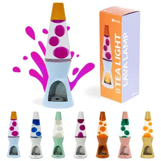 FISURA – Lavalampe mit Kerze, blau und orange, ohne Strom. Umweltfreundliche Dekoration mit einzigartigem Design. Originelles Geschenk. Maße: 29 cm x 8,5 cm (Kerze nicht enthalten).
