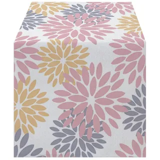 Lslandmood Grau Rosa Tischläufer Modern für Wohnzimmer - Wetterfest, Abwaschbar, Lang - Natur Deko für Party, Outdoor - Tischsets Läufer 40x140