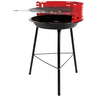 CAROLINA Holzkohlegrill | fahrbarer Rundgrill aus rostfreiem Stahl | Grillfläche Ø 30cm