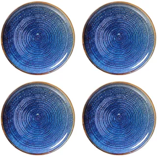 HKliving - Chef Ceramics Teller, Ø 26 cm, rustic blue (4er-Set)