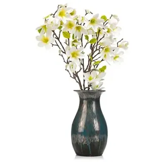 ABELLA Flora künstliche Magnolie in Glas-Vase Antik-Optik Höhe 66cm