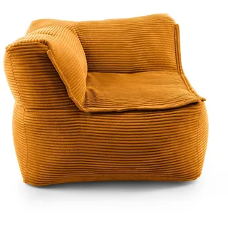 Lumaland Modulares Eckteil rechts - Cord-Reihe | Indoor Sitzsack mit Softer Struktur, ideal Sofa Modulen & zum Pouf | Bean Bag mit Füllung - für Wohnzimmer & Co. - 81x81x70 cm