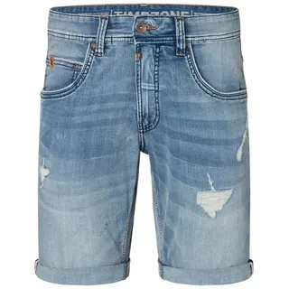 TIMEZONE Jeansshorts Männer Regular Fit für Herren Baumwolle Regular Fit unifarben atmungsaktiv Reißverschluss blau 34W