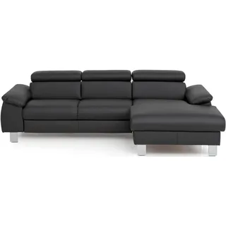 Cotta Ecksofa - schwarz - Liegefunktion - Recamiere rechts