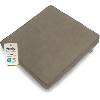 Herlag Outdoor Loungekissen Sunny - Premiumkissen für Gartenlounge - Bezug waschbar mit Reißverschluss - Langlebige Sitzauflage mit UV- & Fleckschutz - Sitzkissen 60x60cm Taupe