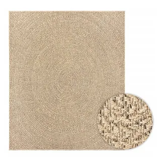 furnicato Teppich Outdoor-ZIZUR 240x340 cm in Jute-Optik, UV-beständig, rundes, 240 x 340 cm braun 240 x 340 cm
