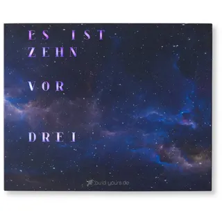 build-yours.de Wanduhr Wortuhr Jupiter in Deutsch - LED Wanduhr zum Aufhängen & Hinstellen (Elegante WordClock aus Stuttgart) blau