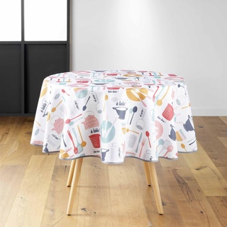 Weichheit im Innenbereich Kitchen Tischdecke, rund (Durchmesser 180 cm), Bunt, bedrucktes Polyester