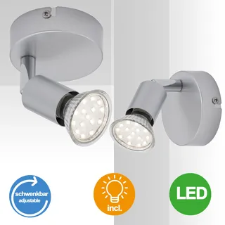 Kleine Wandlampe LED silber Wand Leselampe Deckenspot Wandspot 1er Strahler 1flg