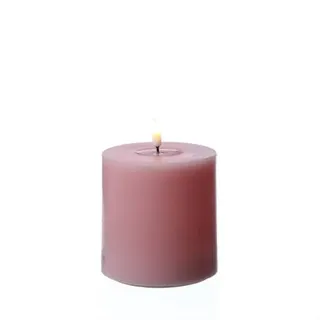 LED Kerze Mia Deluxe Homeart Echtwachs flackernde Flamme H: 10cm D: 10cm rosa