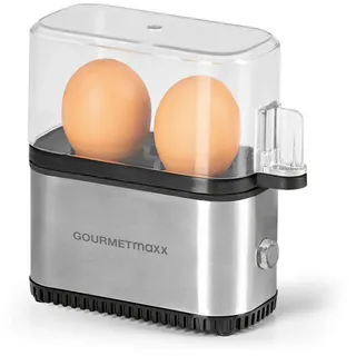 GOURMETmaxx Eierkocher Kompakt 2.0 + Eipicker Schwarz/Silber