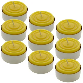 9 Maxi-Teelichter in Aluschalen aus 100% reinem Bienenwachs