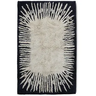 HKliving - Monochrome Badematte, 75 x 120 cm, schwarz / weiß