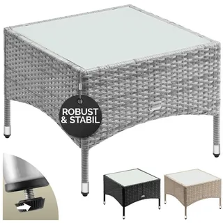 CASARIA Polyrattan Beistelltisch Grau 58x58x42cm
