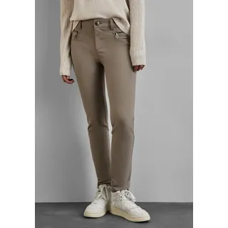 STREET ONE Damen A377991 Hose Mit Zipper Details, Ashen Maple Beige, 44W / 28L EU - 44W / 28L
