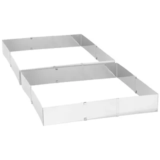 Rosenstein & Söhne Backrahmen Backofen: 2er-Set Edelstahl-Backrahmen, verstellbar auf maximal 47 x 38 cm (Rahmen zum Backen, große Edelstahl, eckig)