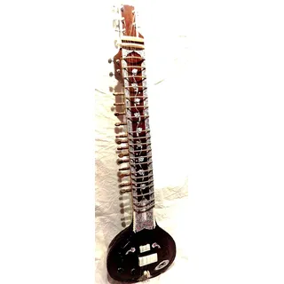 Elektrische Sitar - in Indien handgefertigt ~ „Shri Ravi Shankar“-Stil aus Toona-Holz, inklusive Saite & Mizrab + Tasche