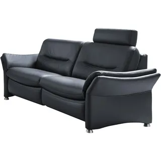 Hukla 2,5-Sitzer HUKLA "HU-SF15058 Ledersofa, Breite 194 cm", blau (torro nightblau), B:194cm H:91cm T:92cm, Sofas, aus Leder, optional Kopfstütze u. WallAway-Funktion