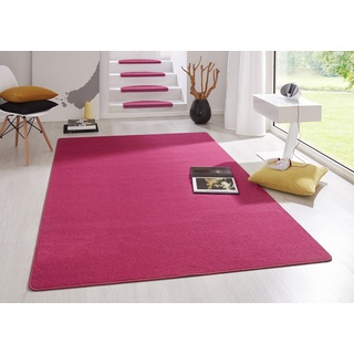 Hanse Home Indoor Teppich Fancy – Wohnzimmerteppich einfarbig Modern Velours Teppich für Esszimmer, Wohnzimmer, Kinderzimmer, Flur, Schlafzimmer, Küche – Pink, 133x195cm