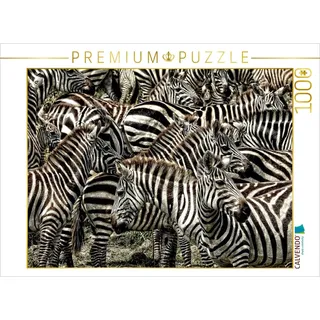 Calvendo Puzzle Zebras....schwarz- weiss streifen 1000 Teile Lege-Größe 64x48cm Foto-Puzzle für glückliche Stunden