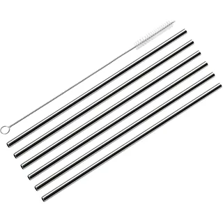 Trinkhalm-Set cilio STEEL (BHT 8x26.50x2 cm) - silber - BHT 8x26.50x2 cm