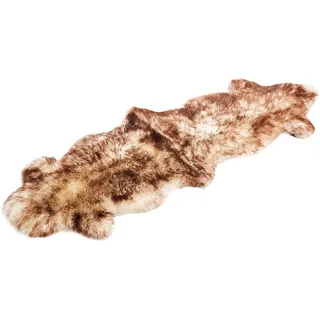 Cakla Lammfell Echt 210-200 cm x 55-65 cm - Schaffell Echt aus Zwei Lederseiten Genäht - Fellteppich Rothaarig - Deko Fell für Stühle und Sofa - Natürliche Lammfell Teppich Wohnzimmer