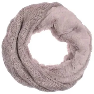VewoTex Schal Winter Damen Loop Schal » Loopschal mit Wendemöglichkeit, (Einzelner Schal, 1-St. Einzelner Schal), » Strickschal mit Fell » Damenschal warm und flauschig beige