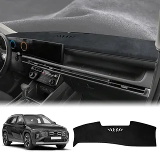 Armaturenbrett-Abdeckmatte passend für Hyundai Tucson NX4 2025 2026 Hybrid N-Line Zubehör Armaturenbrett-Abdeckung Upgrade Armaturenbrett-Matte Sonnenschutz Blendschutz UV-Strahlenschutz (LHD SCHWARZ
