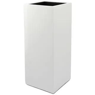 Flingora Bodenvase Temple, mit Einsatz - Fiberglas - Indoor & Outdoor - Weiß - Höhe 75 cm weiß Ø 31 cm x 31 cm x 75 cm x 31 cm