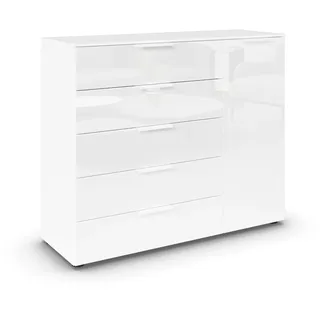 Rauch Kombikommode 120 x 100 x 42 cm Alpinweiß / Glas Kristallweiß