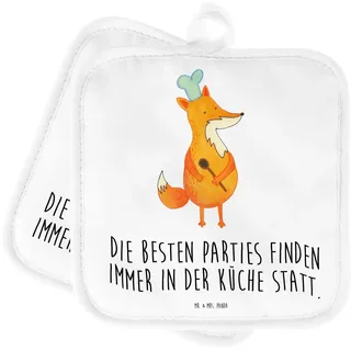 Mr. & Mrs. Panda Topfuntersetzer Fuchs Koch - Geschenk, Topflappen, witzig, Topflappen lustig, Ofenhandschuh, Füchse, Kochen, Köche, Bäcker, Schöne