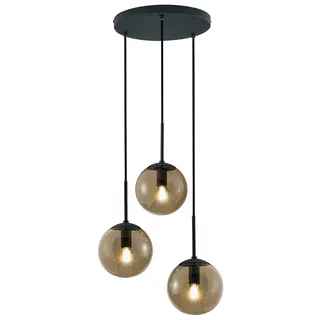 meineWunschleuchte 3-flg. Ø 30 cm Kugel Rauchglas