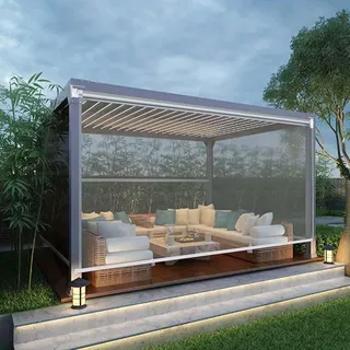 Generisch Transparent Wasserdichtes Roll-Up-Rollo Staubdicht Outdoor-Balkon-Terrassen-Tür Durchsichtige Rollos Wetterfest Seitenzugrollo Wärmeisolierung Sonnenschutz Rollläden,A,200 * 200cm