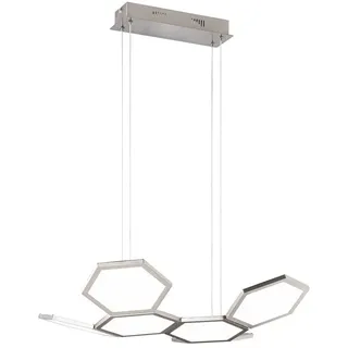 Pendellampe Pendelleuchte Esstischlampe Deckenlampe Deckenleuchte, dimmbar, Metall Acryl Aluminium, 26W 3000K 2000lm LED, Wofi 6323.01.64.8000